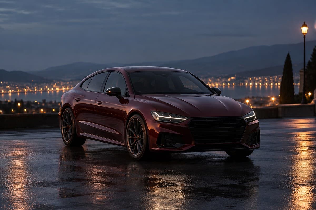 A burgundy sportback hatch