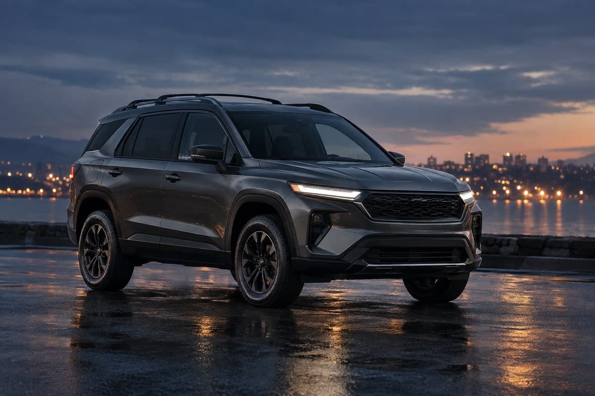 A dark grey rugged crossover SUV